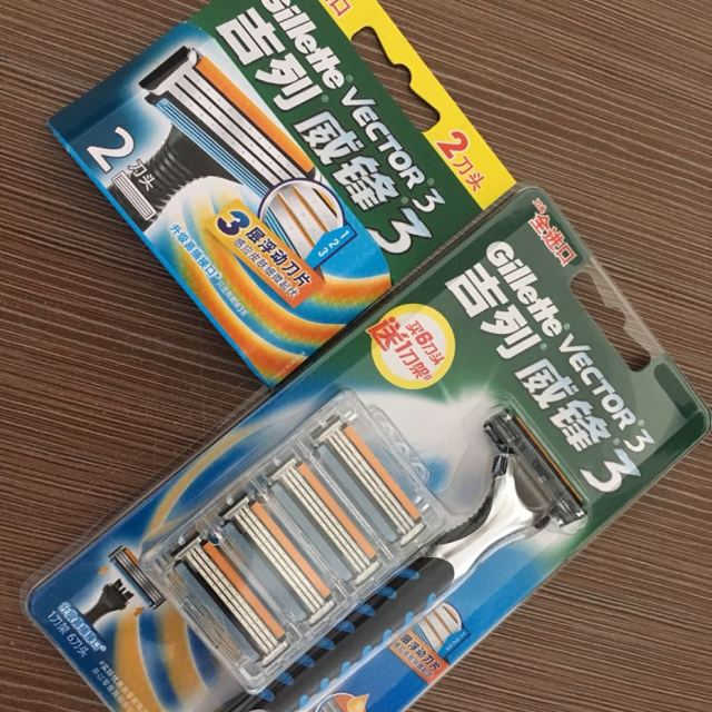 【8刀头1刀架】gillette/吉列威锋3手动剃须刀吉利锋老式速刮胡刀3层