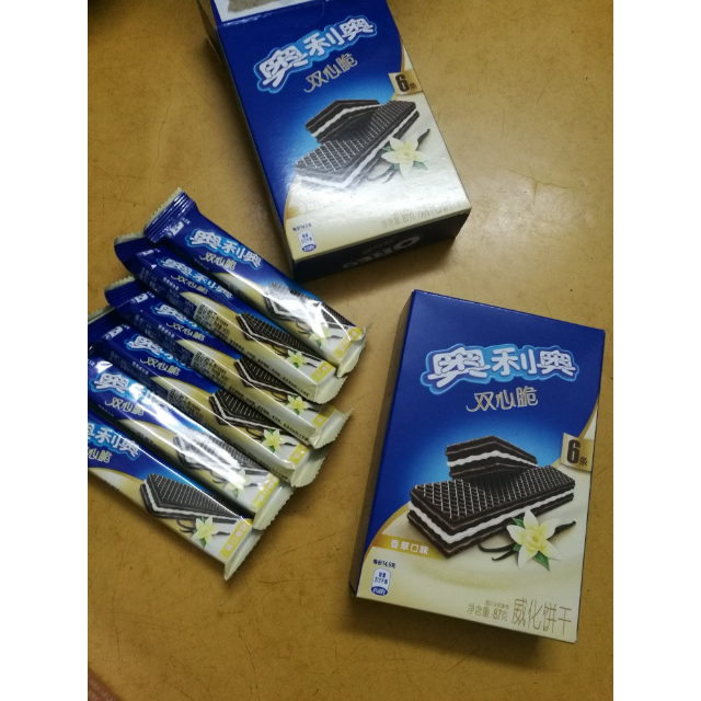 奥利奥 双心脆威化饼干(香草口味)87g/盒(6条随心装)