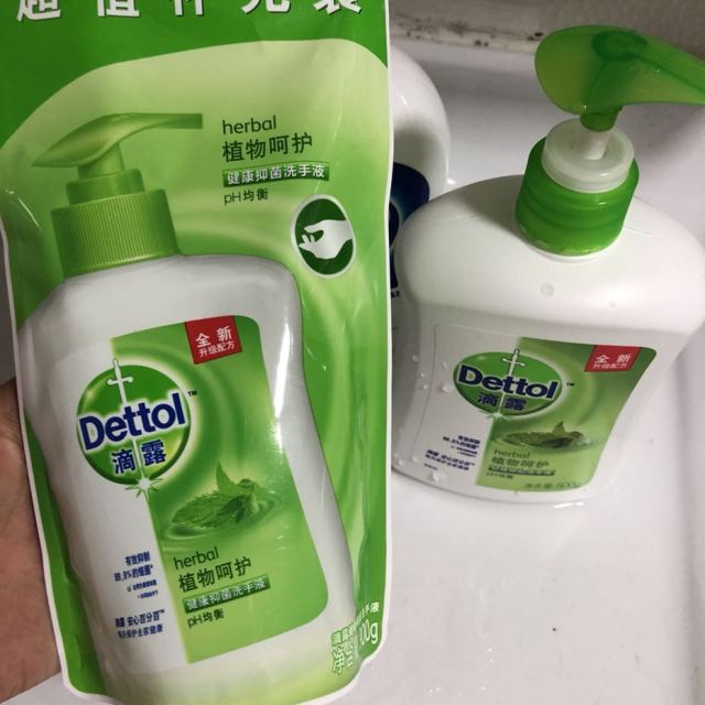 > dettol滴露健康抑菌洗手液植物呵护500g送300g补充装商品评价 > 好