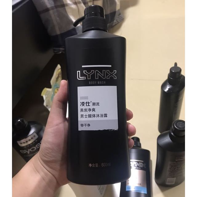 凌仕lynx男士醒体沐浴露潮流黑炭劲爽600ml联合利华