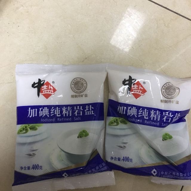 中盐 加碘纯精岩盐 400g/袋 厨房调味 食用盐高清大图|实物图