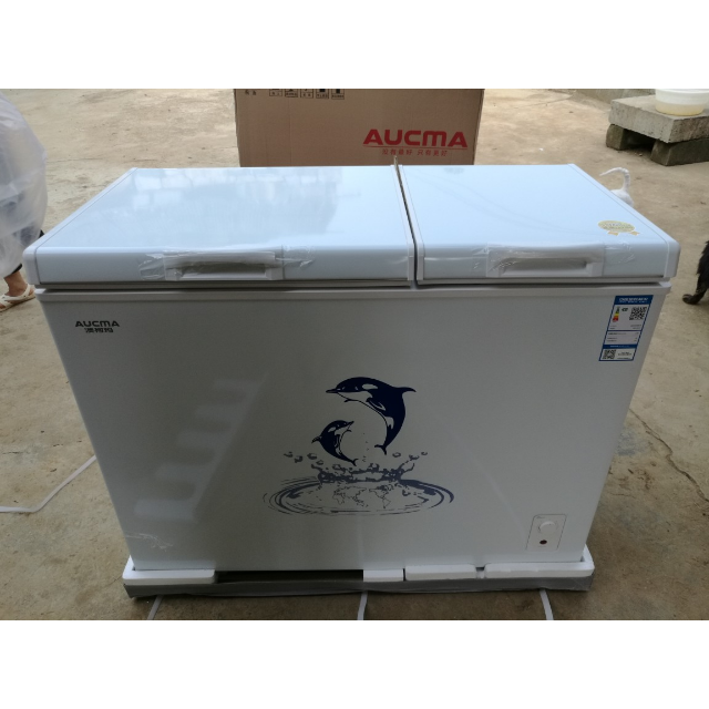 aucma澳柯玛bcd218cst218升冷藏冷冻卧式铜管双温冷柜家用冰柜