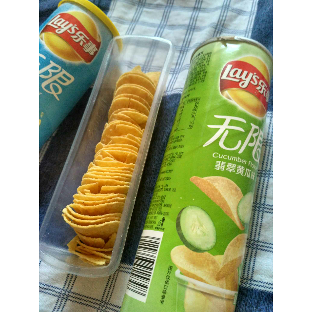 乐事无限翡翠黄瓜味薯片104g罐零食下午茶