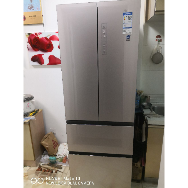 haier/海尔 bcd-335wdecu1 法式多门家用无霜 彩晶变频四开门冰箱