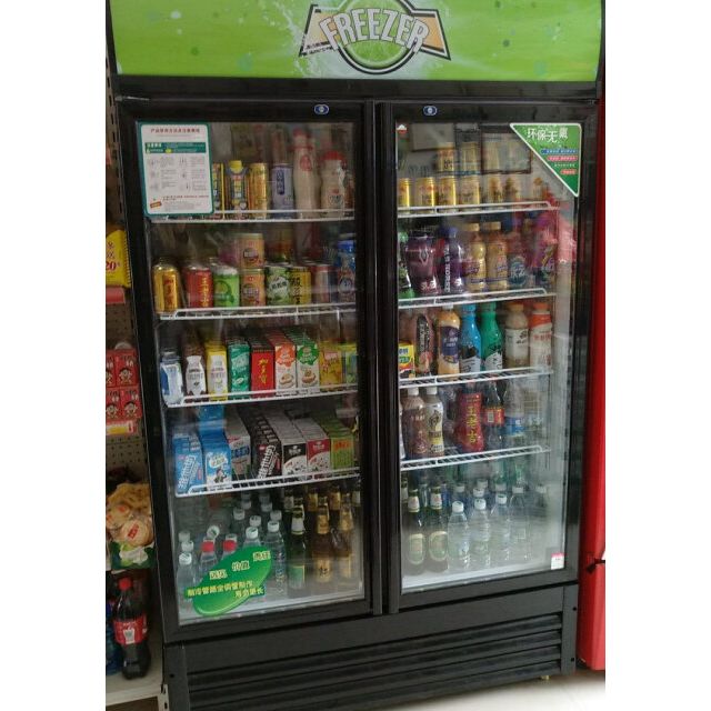 680l超市便利双门展示柜冷藏保鲜立式冰柜三门商用冰箱饮料超市冰柜
