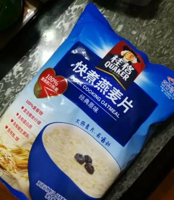 桂格(quaker)早餐谷物 膳食纤维 快煮(非即食) 燕麦片 1000g 袋装晒单