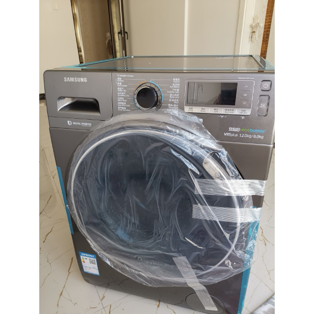 三星samsung进口12公斤烘干滚筒洗烘一体洗衣机全自动钛晶灰wd12j8420