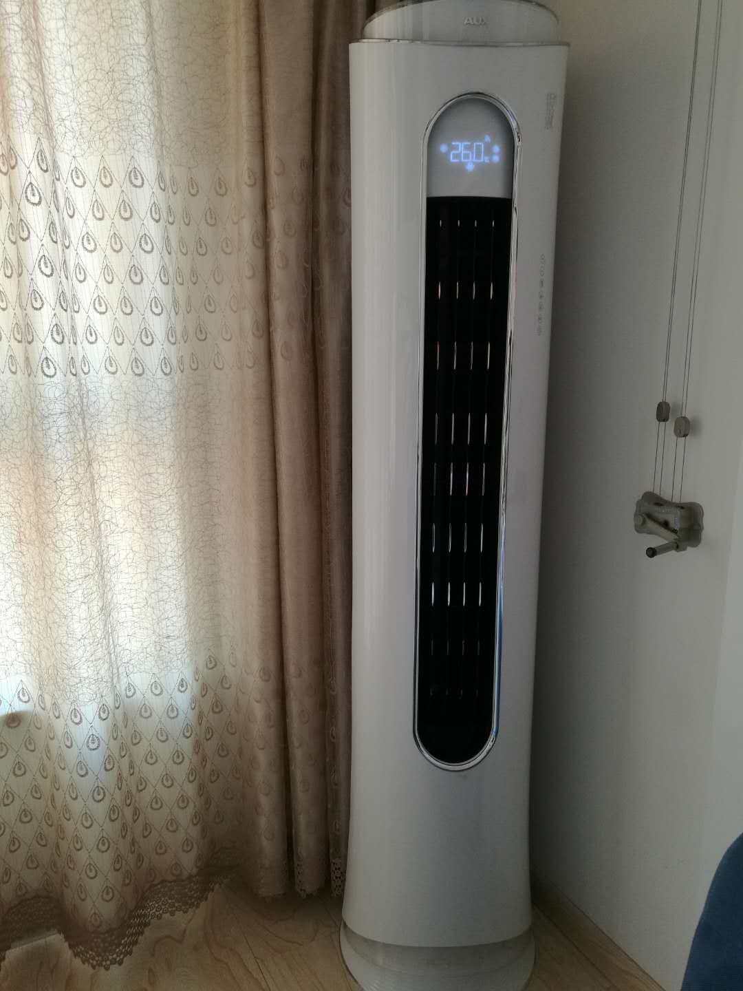 奥克斯(aux)变频空调 立柜式空调柜机家用冷暖空调2匹银淑圆柱式空调