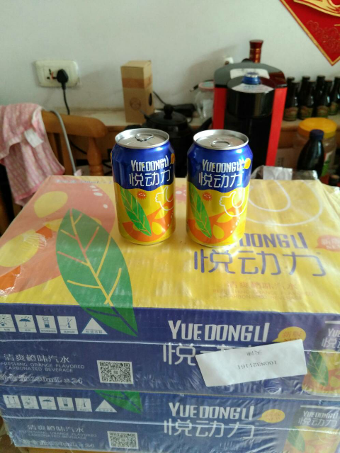 悦动力 清爽橙味 果味汽水饮料 330ml*24罐 整箱装晒单图