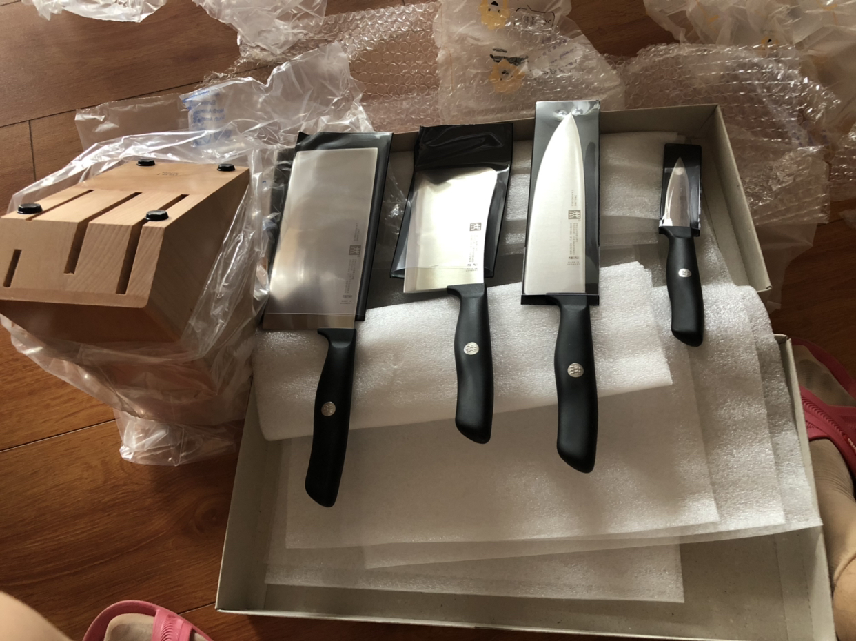 【德国进口】zwilling 双立人 life系列刀具 不锈钢菜刀四件套 插刀架