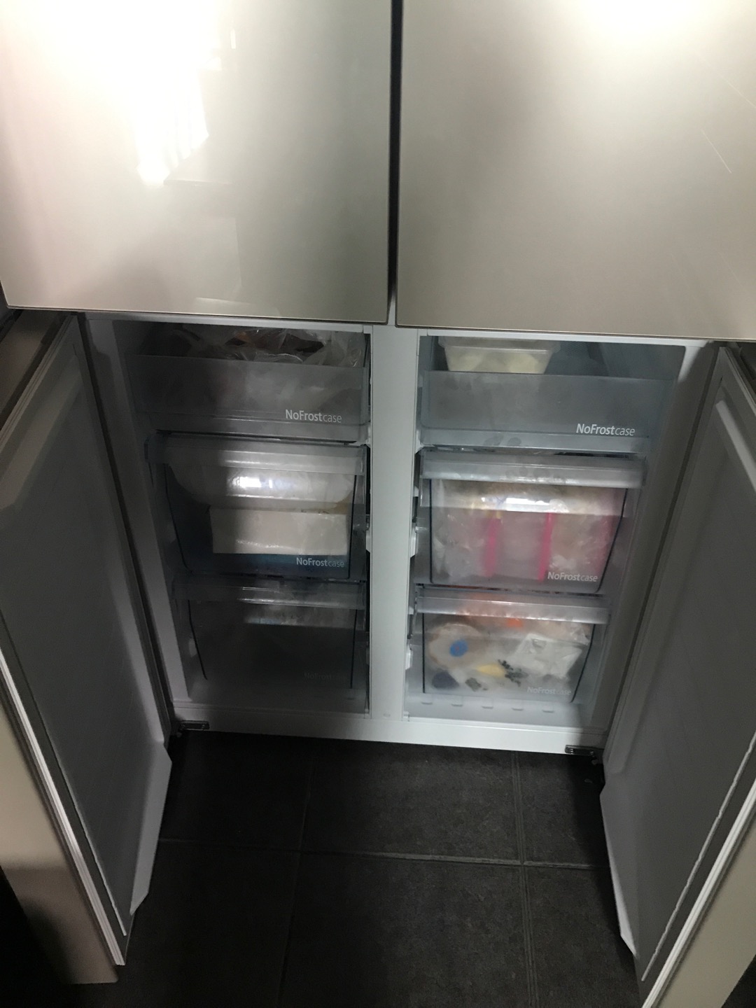 松下十字对开门冰箱