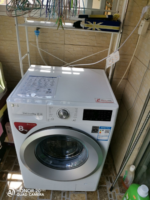 lg洗衣机wd-n51tng21 8公斤dd变频电机 滚筒 6种智能手洗 中途加衣
