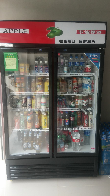 680l超市便利店 双门展示柜冷藏保鲜立式冰柜三门商用冰箱饮料超市