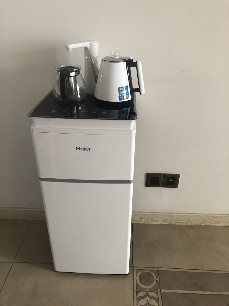 海尔haier 柜式温热型饮水机全自动家用茶吧机 yr1688-cb白 升级防烫