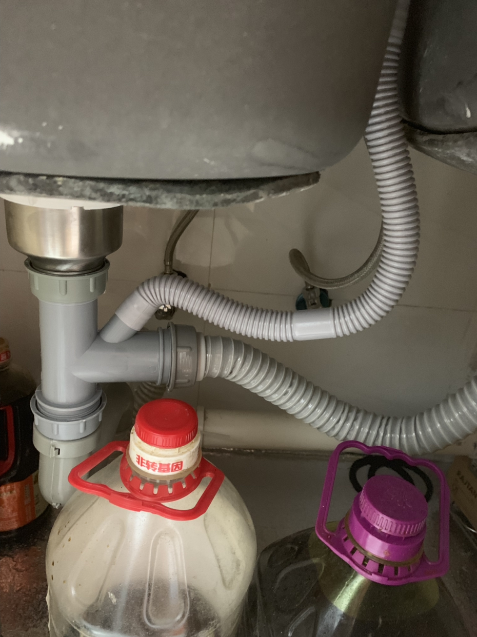 汉轩 厨房水槽下水管不锈钢水槽下水器洗菜盆双槽下水管配件洗碗池