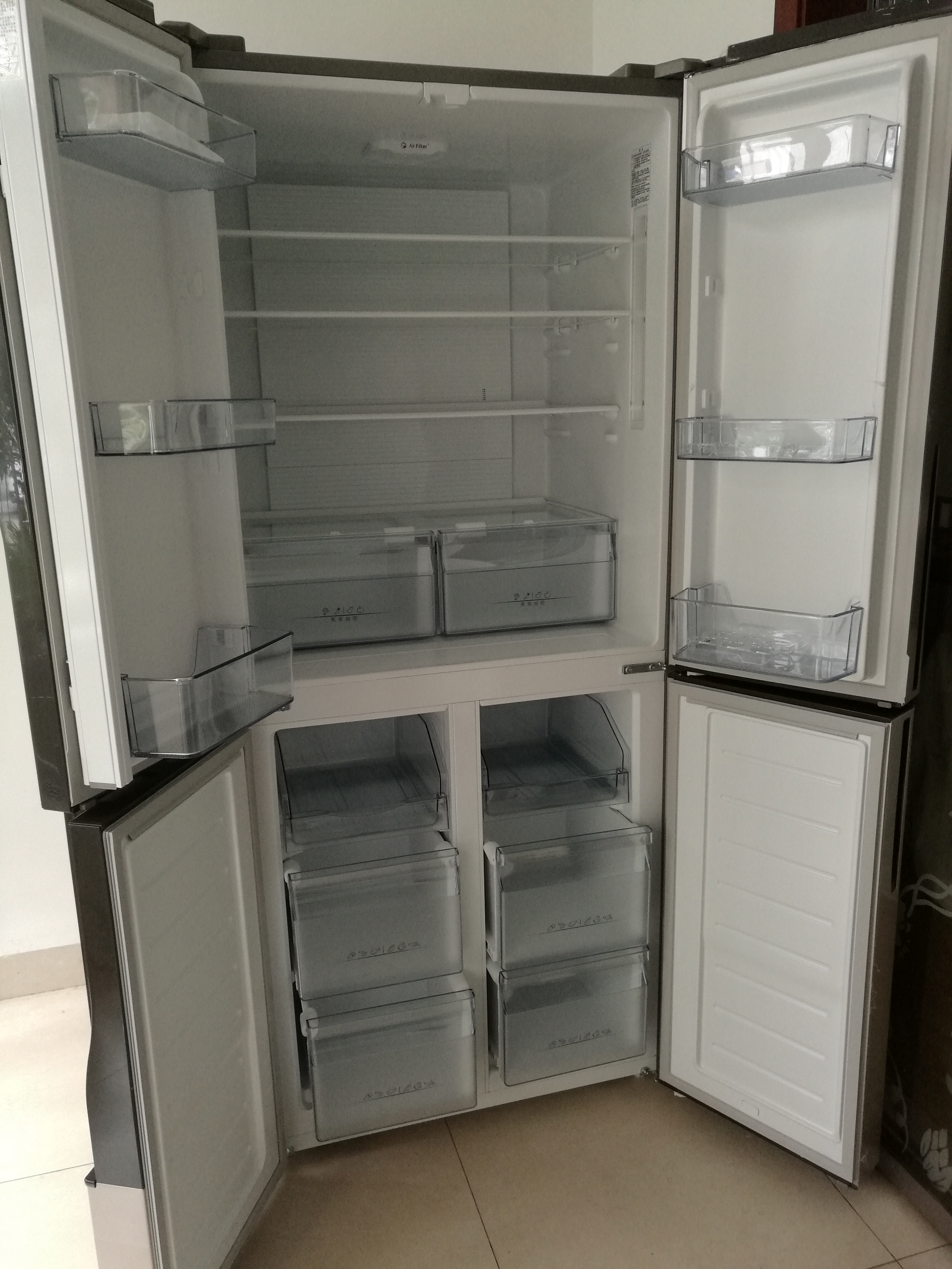 容声(ronshen)冰箱 456升 十字对开门冰箱 风冷双变频 一级能效 负