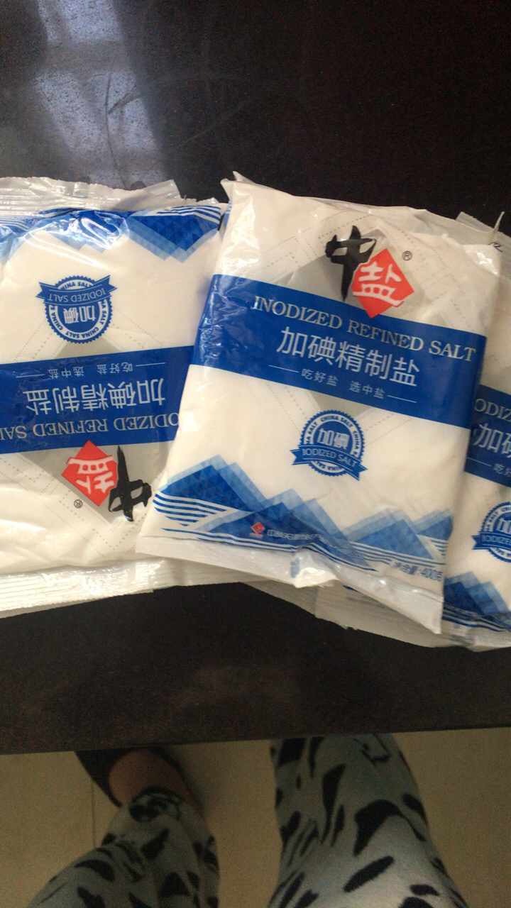 加碘精制食用盐400g*6袋装 加碘食用盐 加碘盐 精盐 碘盐 盐 食盐