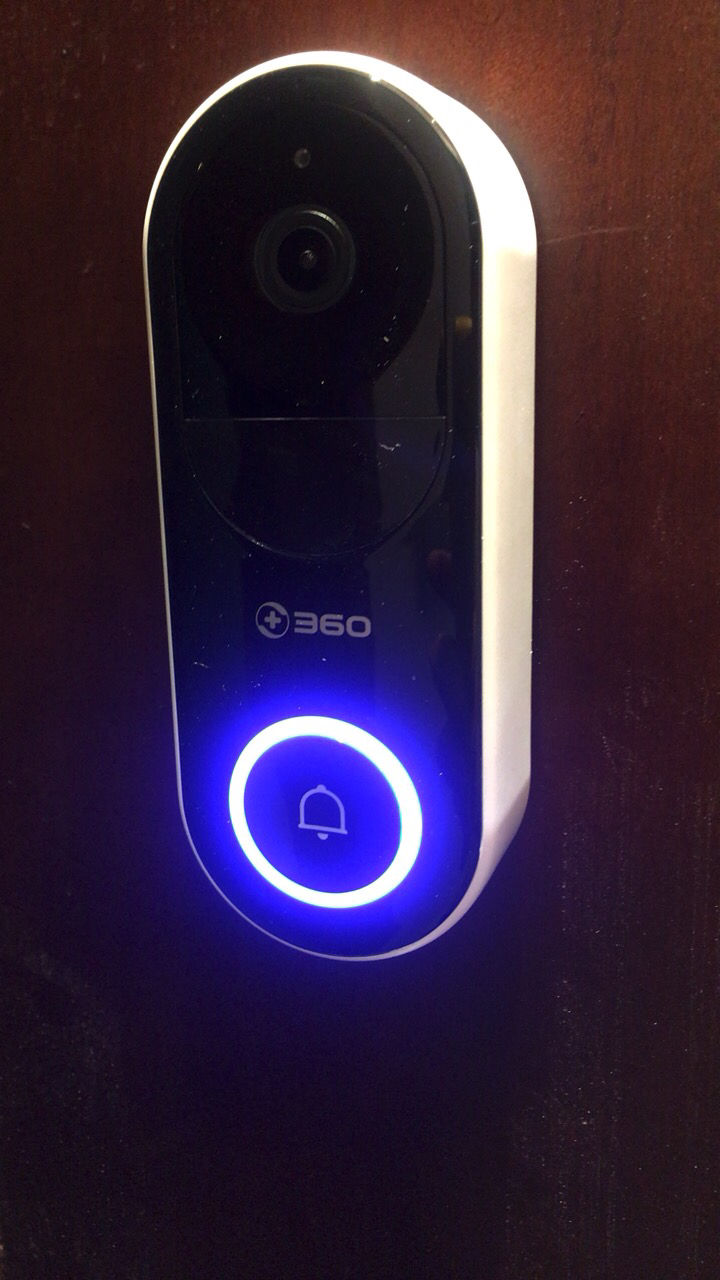 360 可视门铃d819智能摄像机摄像头 家用电子猫眼 高清夜视手机无线