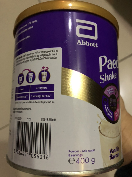 abbott 英国版雅培小安素营养粉香草味 特殊配方奶粉 400g/罐晒单图
