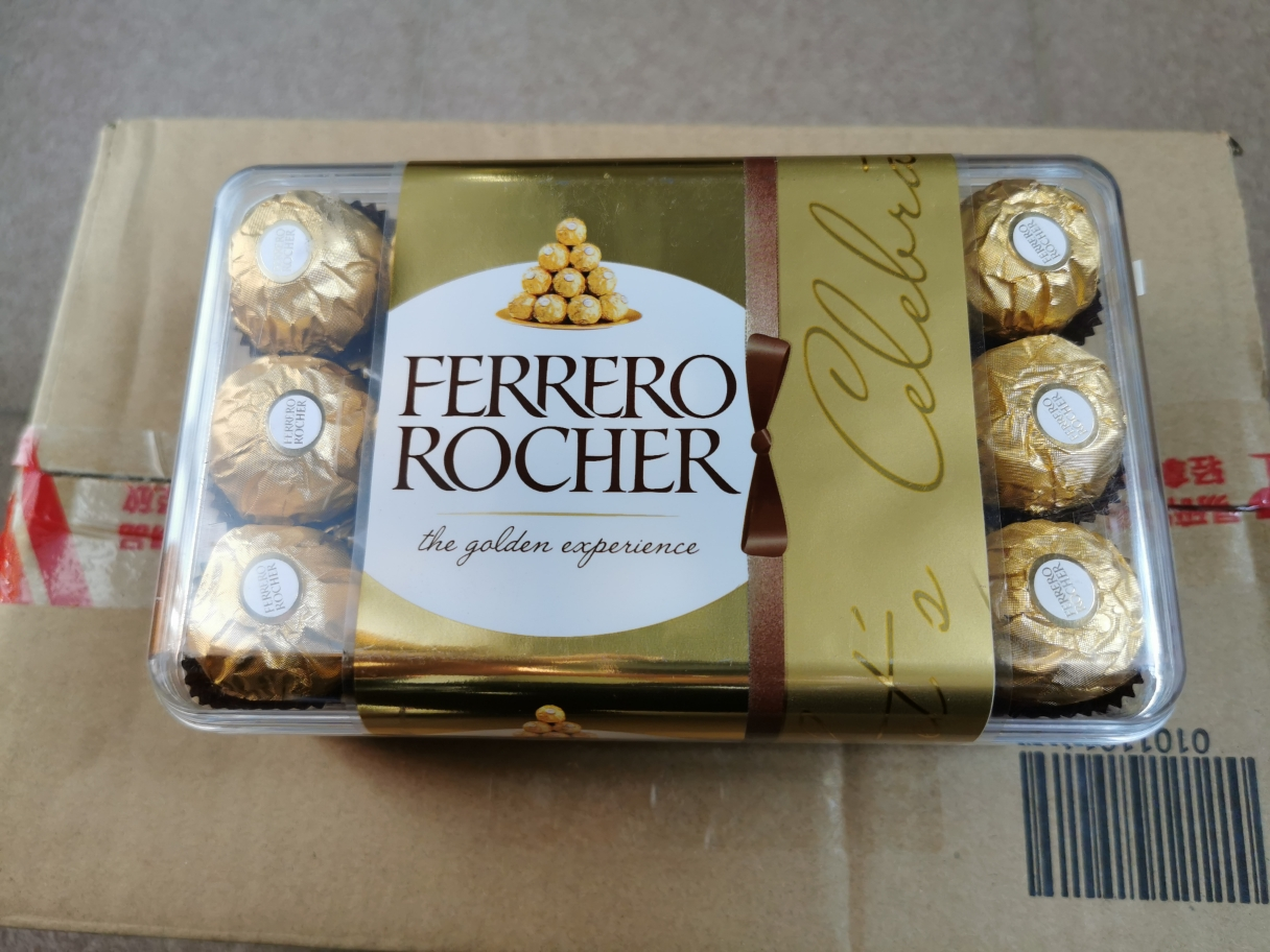 意大利进口 费列罗ferrero rocher牛奶巧克力制品375g(30粒装)休闲