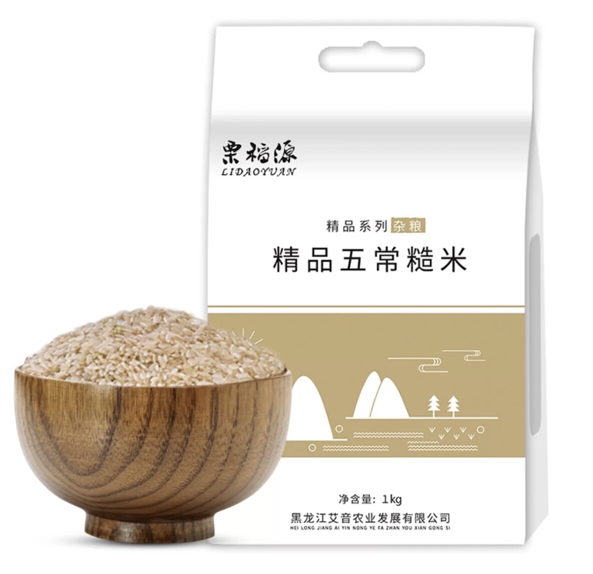 栗稻源 东北杂粮精品五常糙米1kg(五谷粗粮 含胚芽大米伴侣 真空包装)