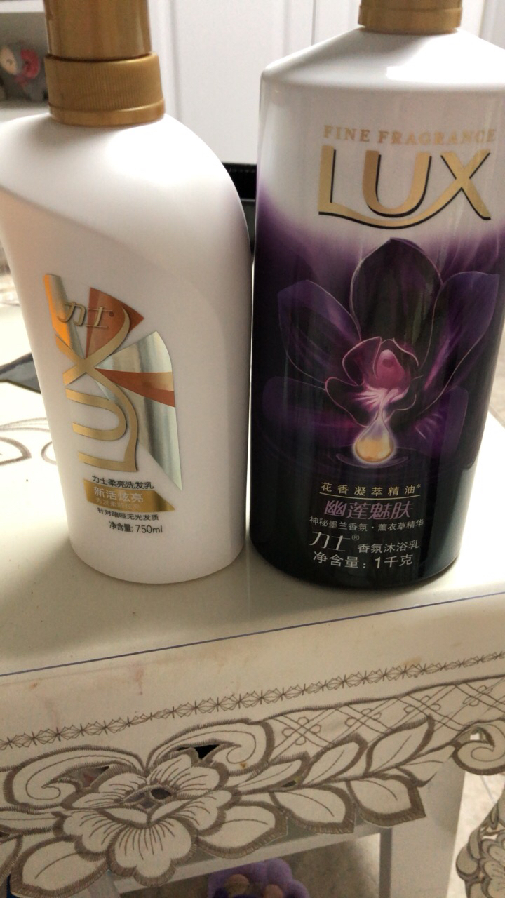 力士(lux)精油香氛沐浴乳幽莲魅肤1kg  力士新活炫亮柔亮洗发乳750ml