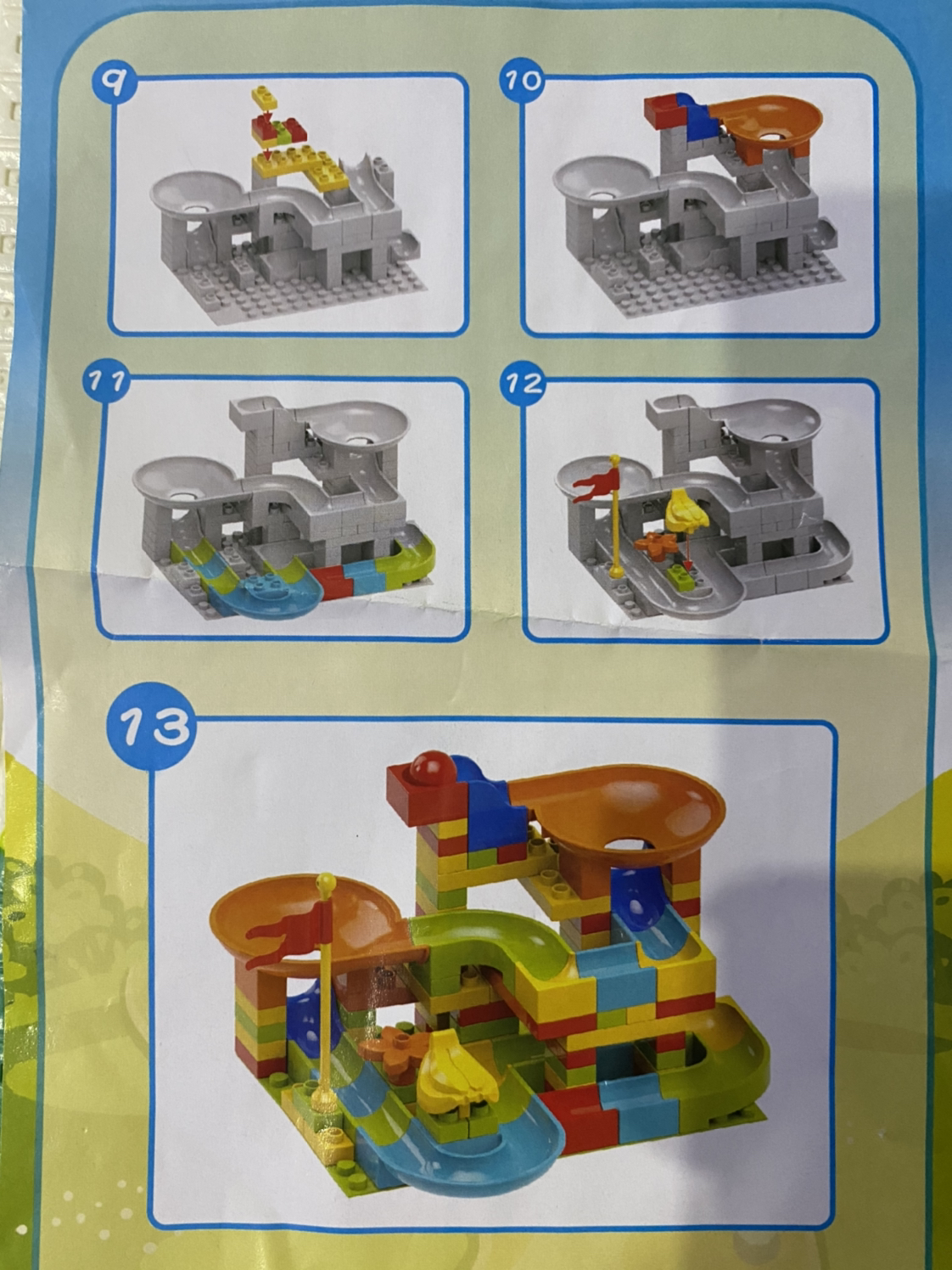 omkhe 1大颗粒积木拼装玩具男孩2-3-4-6岁兼容乐高积木101颗滑道儿童