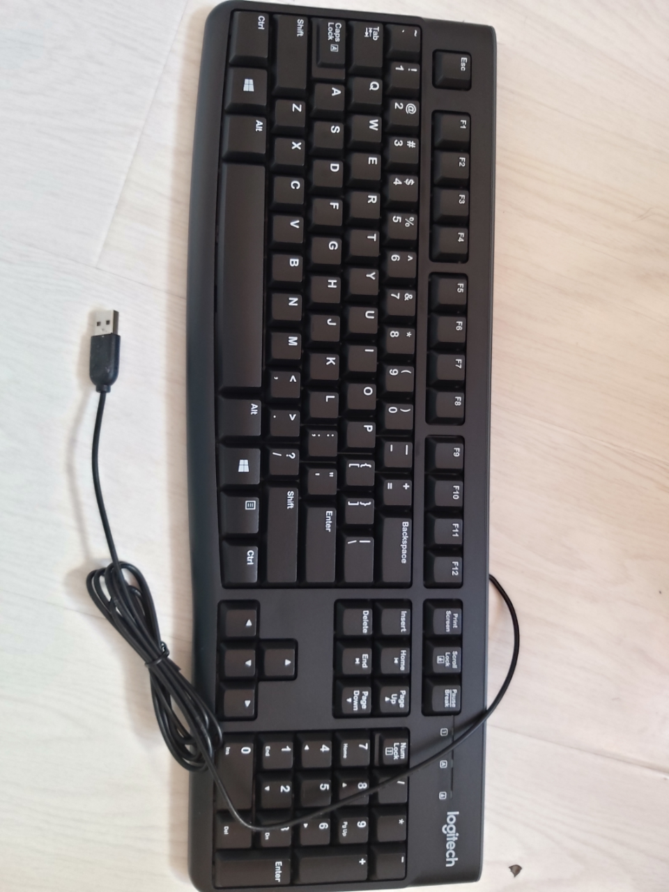 罗技(logitech)k120有线薄膜键盘笔记本台式电脑办公家用游戏usb通用