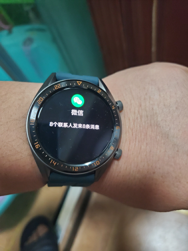 华为/huawei watch 智能手表gt活力款 新款 钛灰色 墨绿氟橡胶表带