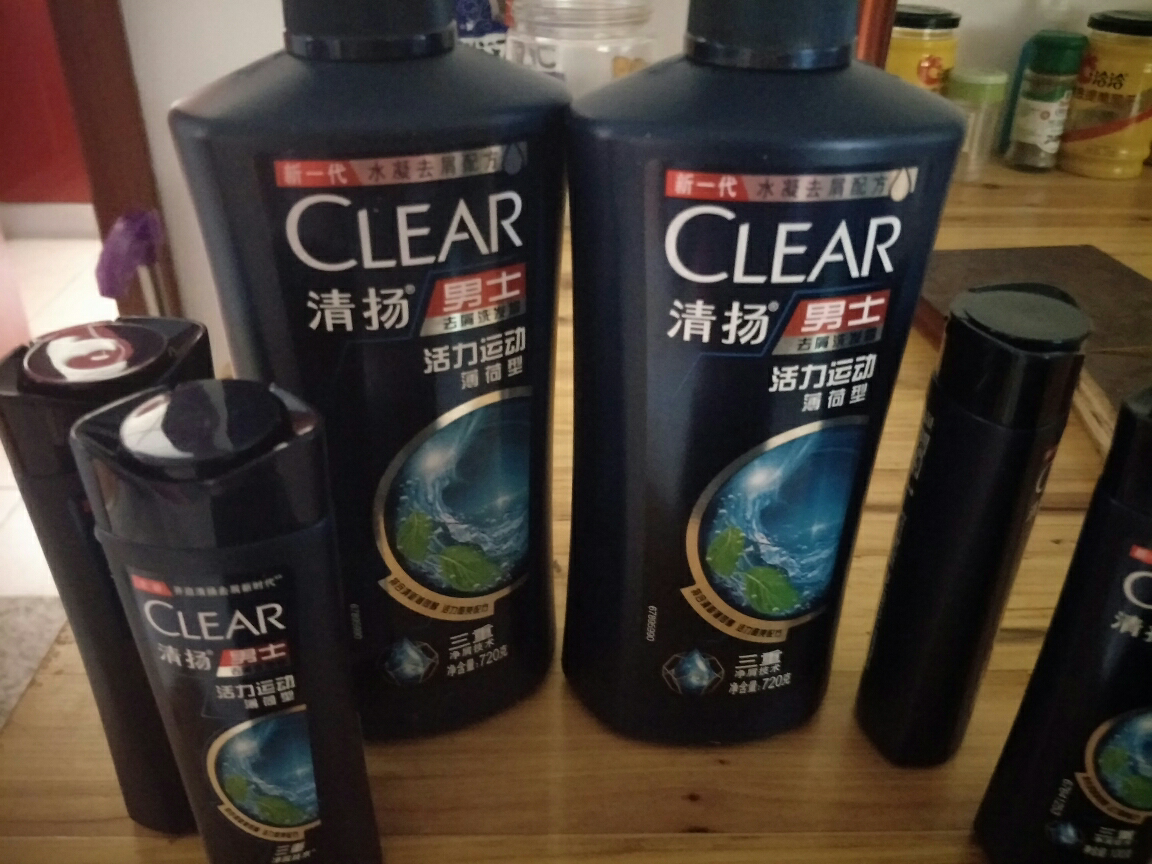 清扬(clear)男士去屑控油洗发露 活力运动薄荷型套装 720g*2 100g*2