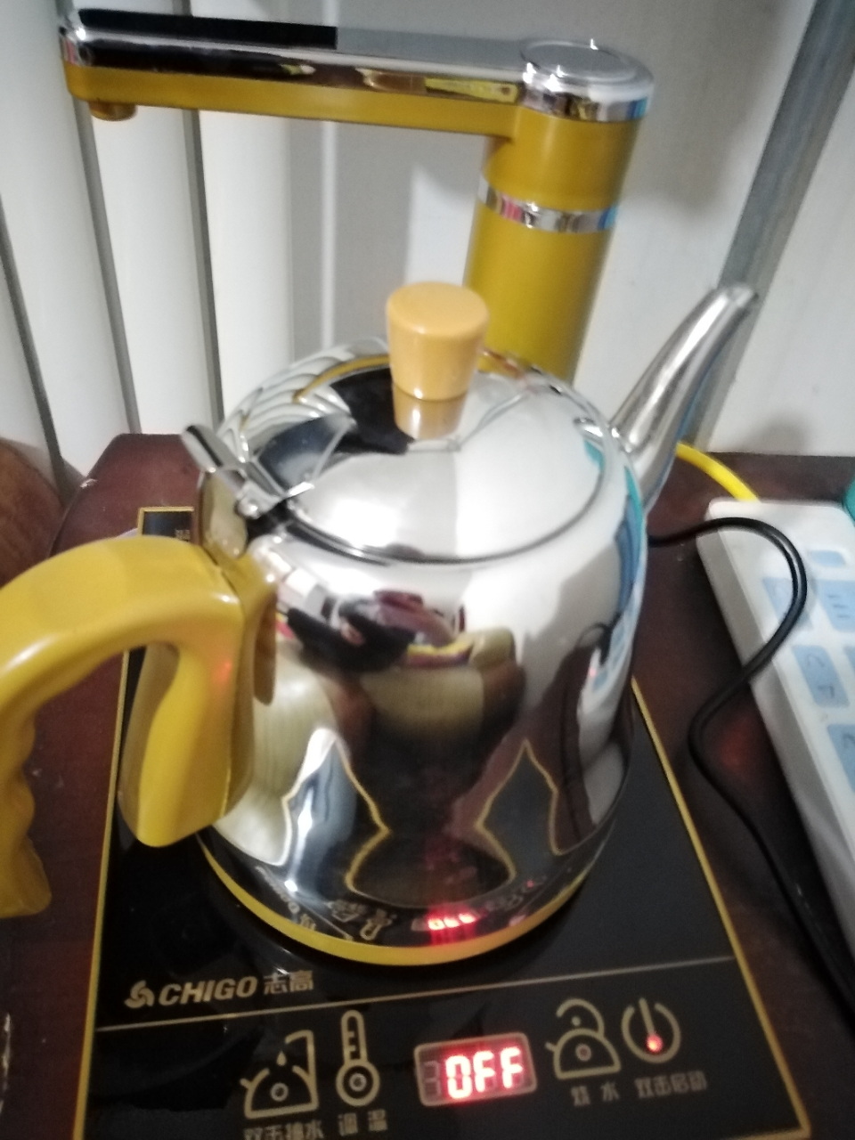 电热水壶家用抽水式烧水壶泡茶具自吸式电磁炉茶壶 金色水管晒单图
