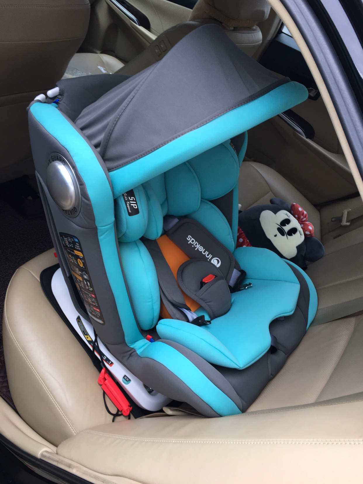 innokids 儿童安全座椅0-4岁-12岁isofix接口可躺婴儿宝宝车载360度