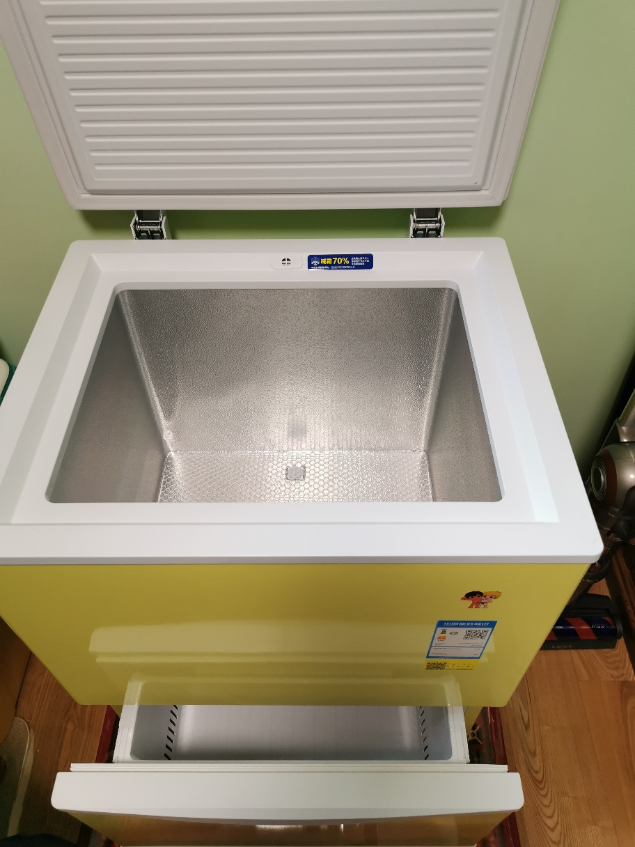 haier/海尔 lw-120hcd 120升冷柜家用双温冷冻冷藏卧式冷柜上顶开门下
