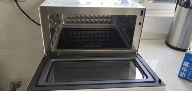 美的微波炉pg2310家用桌面式微蒸烤一体机23升大容量 不锈钢内胆 蒸汽