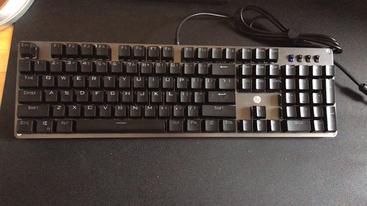 hp/惠普gk100 机械键盘游戏键盘吃鸡背光键盘笔记本办公网吧有线外接