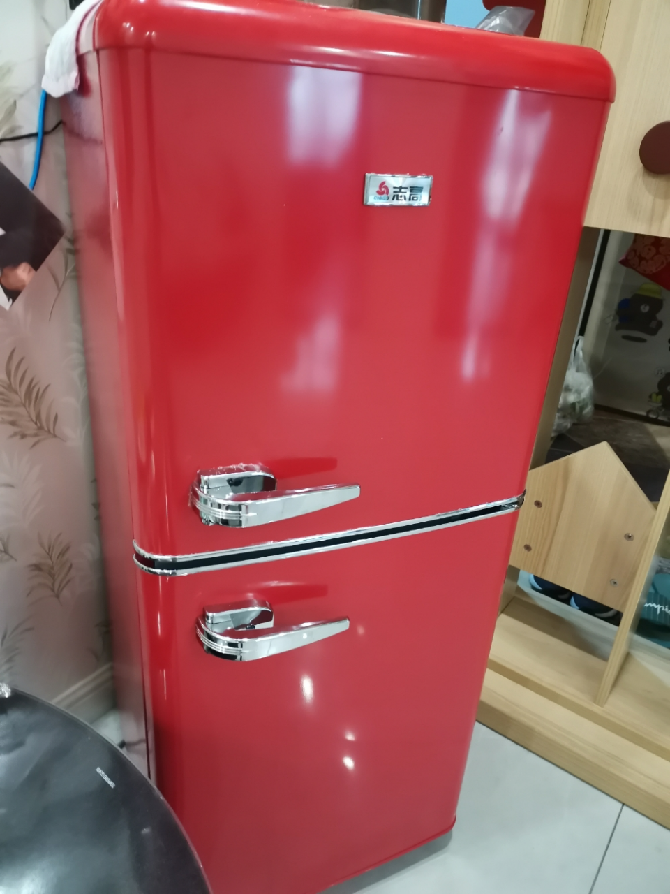 志高(chigo)bcd-132欧式复古时尚彩色冰箱 小型家用双门电冰箱冷藏
