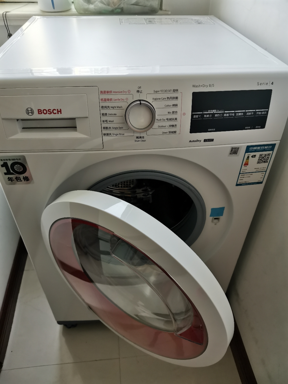 博世(bosch) wdg284e01w 8公斤 全自动滚筒洗衣机 洗烘一体机 热风