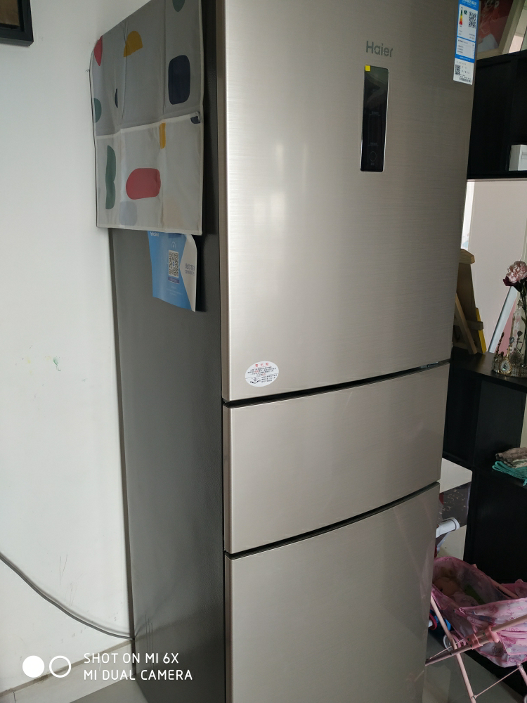 海尔(haier) bcd-217wdvlu1 217升三门双变频智能家用冰箱 风冷无霜