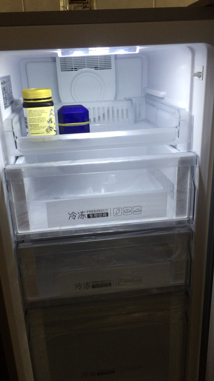 haier/海尔冰柜小型家用立式冷柜151升风冷无霜单门茶叶母乳冰箱抽屉