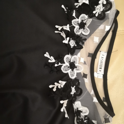 【200斤胖mm大码连衣服】胖mm蕾丝钩花拼接连衣裙女 莎丞