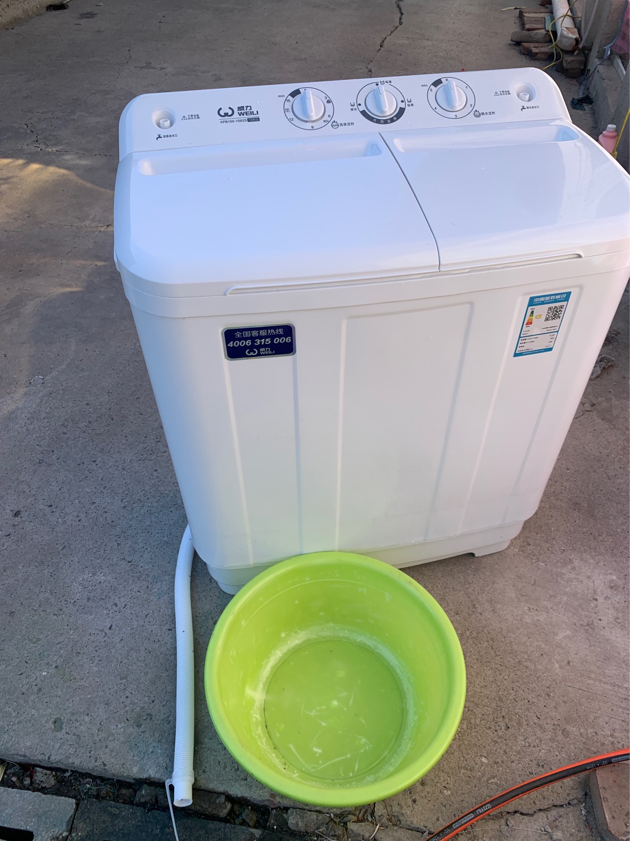 威力10kg公斤家用大容量半自动洗衣机双缸操作简单父母会用优质电机洗脱分离防锈箱体XPB100-1082S晒单图
