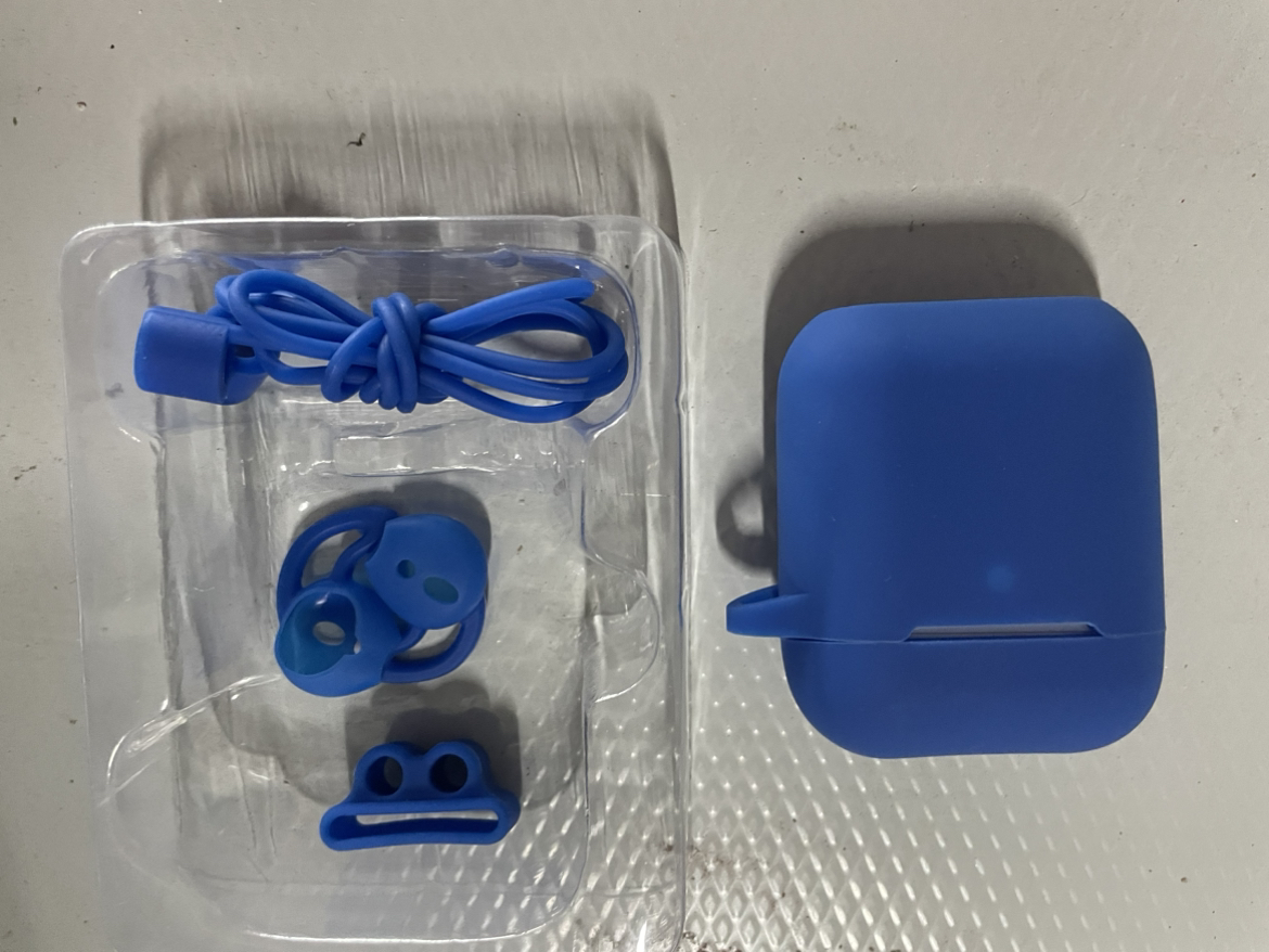 VIPin 苹果airpods保护套airpods2液态硅胶壳套无线蓝牙耳机Airpods1代/2代通用款超薄防摔 蓝色晒单图
