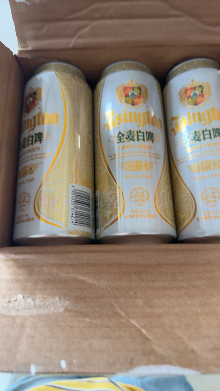 青岛啤酒(TSINGTAO)全麦白啤11度500ml*12罐 整箱装晒单图