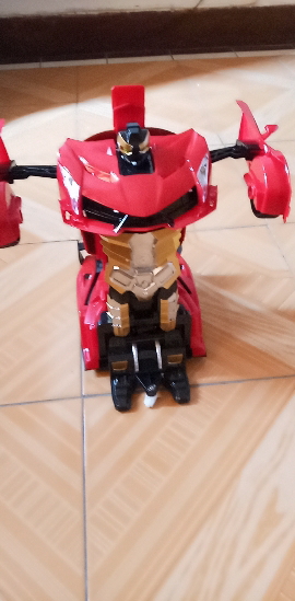星域传奇 儿童遥控汽车新年礼物玩具一键变形机器人充电男孩模型金刚遥控汽车 超大35厘米兰博红色晒单图