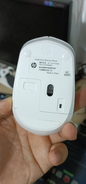 [赠鼠标垫/电池]HP/惠普S1000 plus无线鼠标台式电脑办公笔记本家用商务便携小巧无线鼠标银白色鼠标晒单图