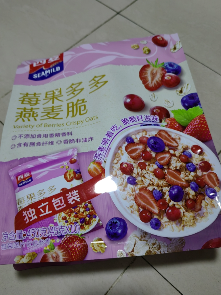 [水果燕麦]西麦蓝莓坚果燕麦脆450g*3袋装懒人速食早餐即食代餐坚果干吃燕麦零食晒单图