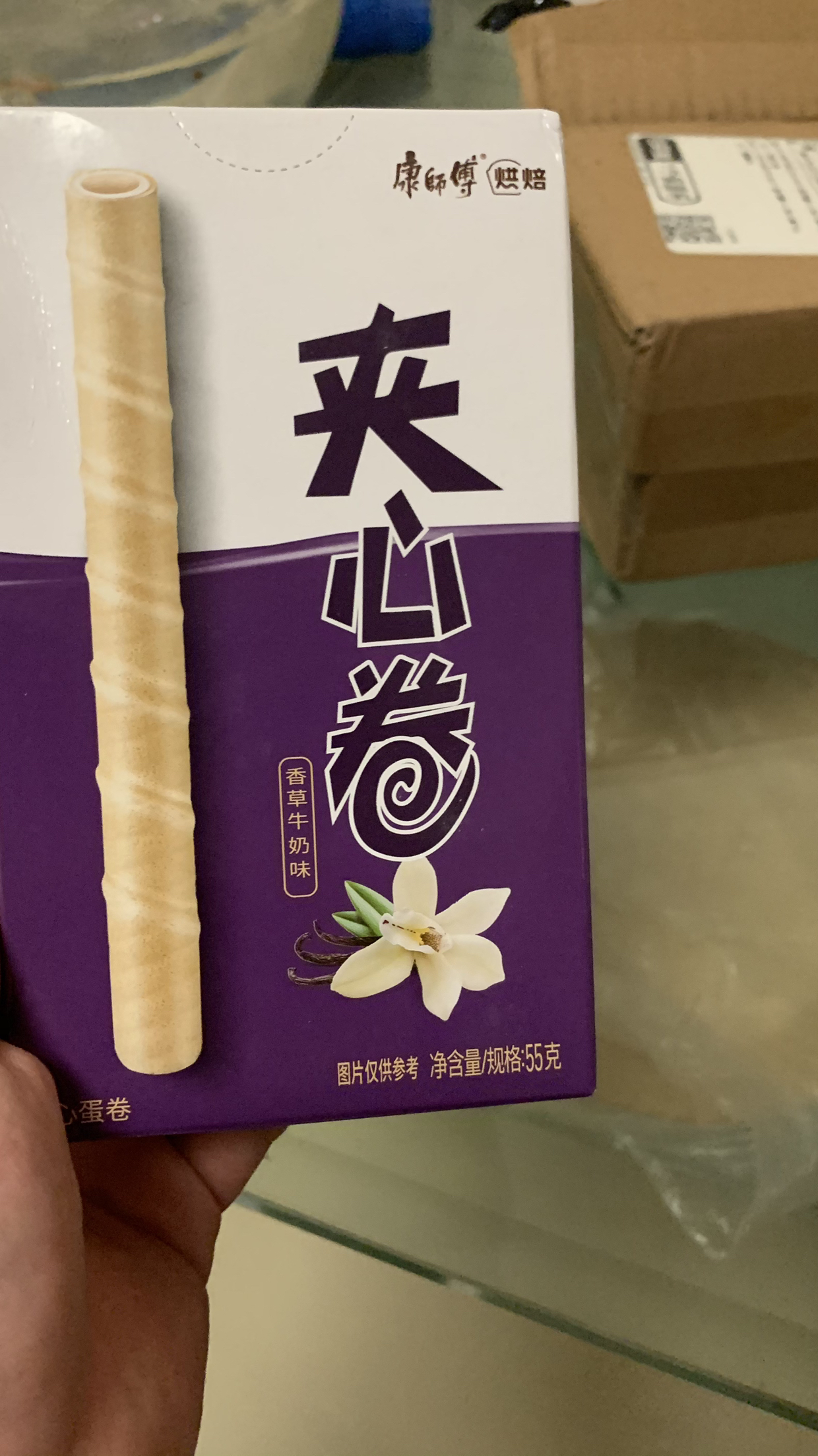 康师傅 3+2夹心蛋卷 香草牛奶味 55g/盒晒单图