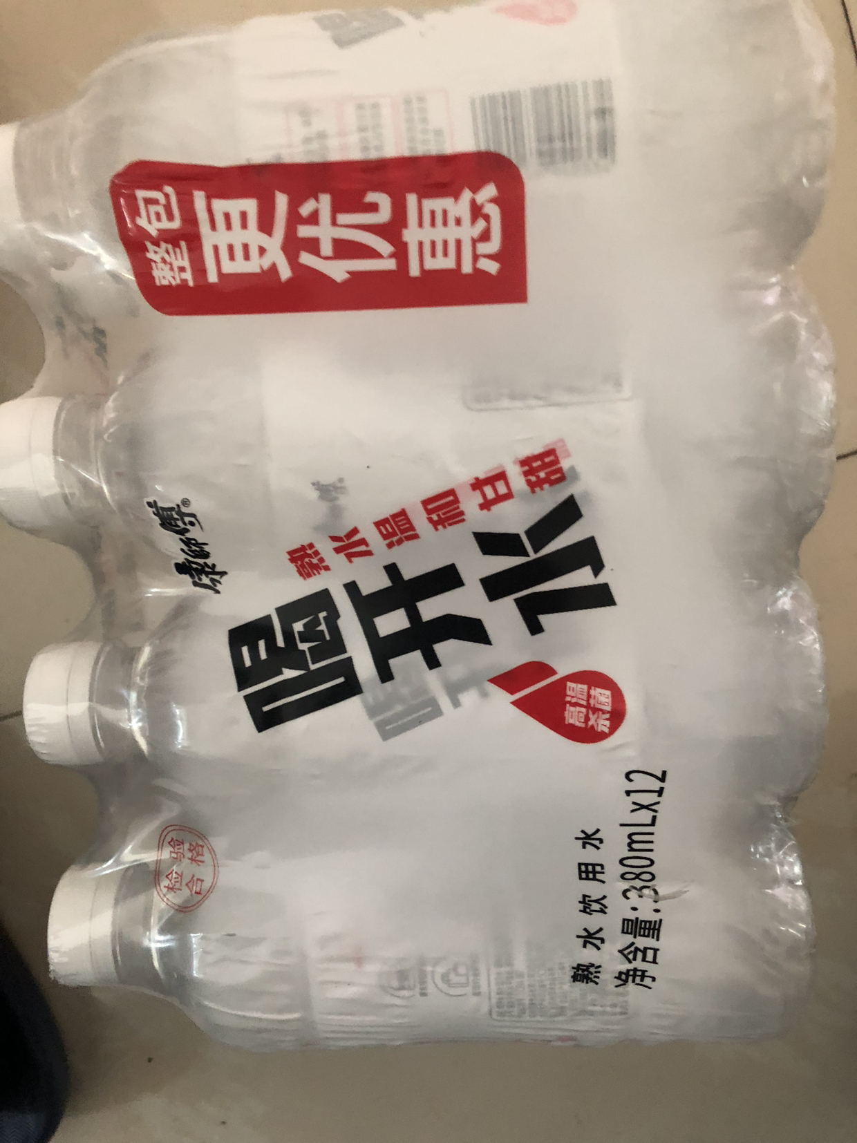 康师傅喝开水熟水饮用水380ml*12瓶整箱瓶装水会议家庭用水晒单图