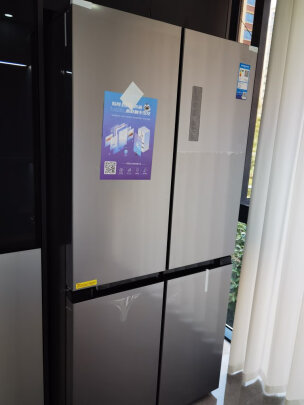 美的(Midea) 480升双变频一级能效十字对开门风冷超薄大容量囤货家用智能冰箱 BCD-480WSPZM(E)晒单图