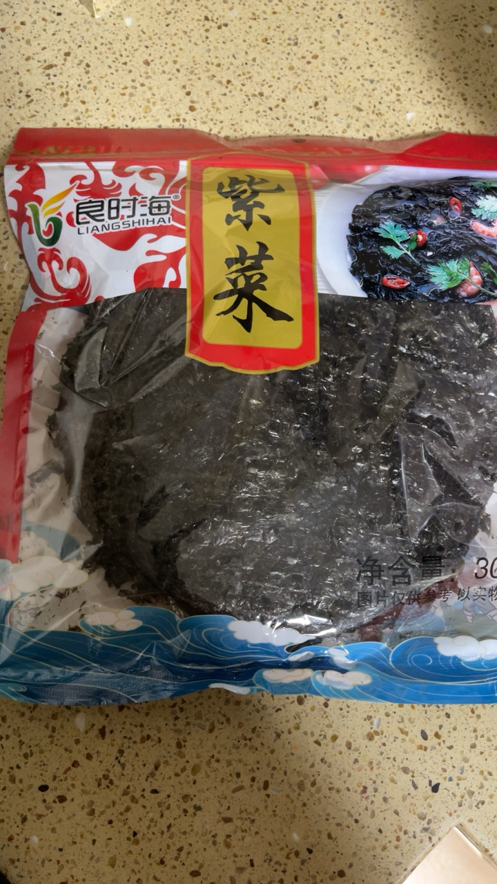 良时海干紫菜30g/袋 海鲜水产干货煲汤 南北干货 袋装 干菜晒单图